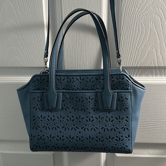 Coach Teal Taylor Eyelet Leather Carryall - Picture 7 of 16